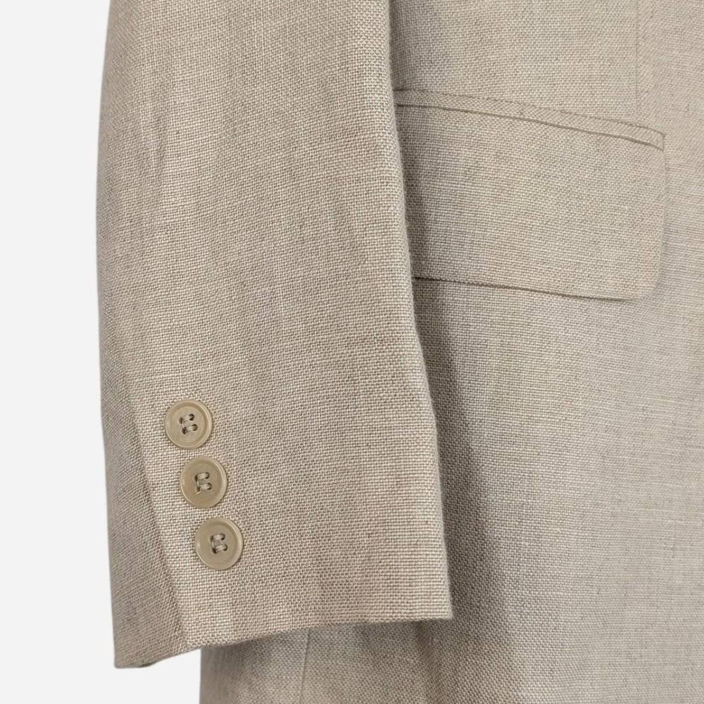 Talbots Luxe Irish Linen Blazer NWT Tan Single Button Notched Lapel 12 - Picture 5 of 8